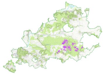 Carte de densité des zone de landes sur le territoire
